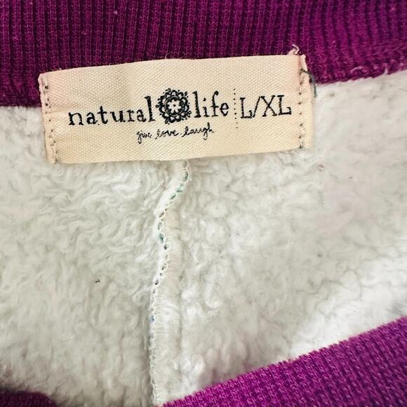 Natural Life Pajamas One Piece Fleece Union Suit Womens Sz Large XL Purple Boho - Picture 7 of 12